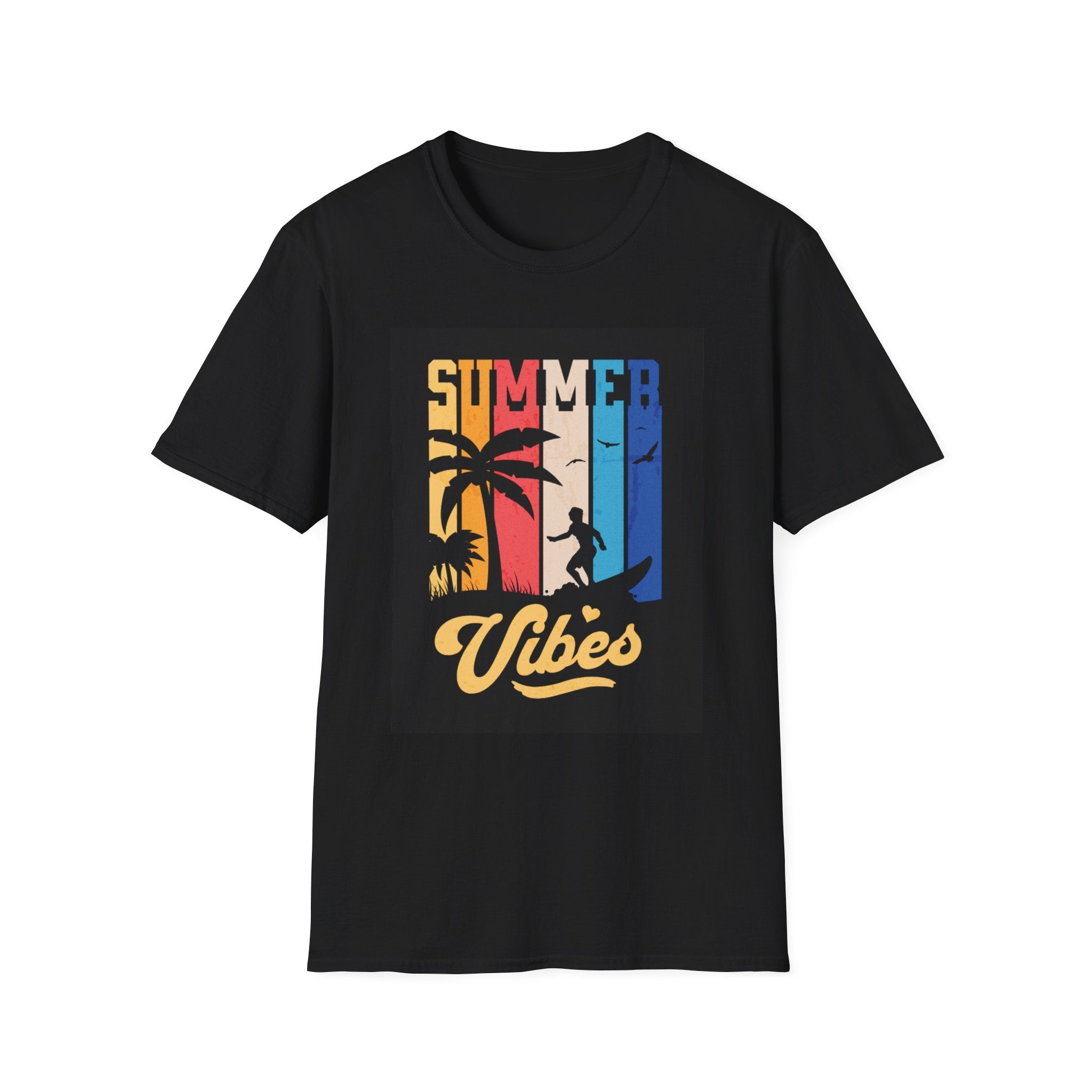 Summer Vibes T-Shirt — Retro Palm Tree Surf Graphic Printify