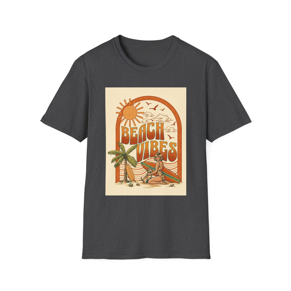 Beach Vibes T-Shirt — Retro Sun & Palm Graphic Tee Printify