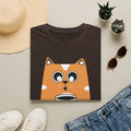 Cat Coffee T-Shirt — Cute Orange Cat Holding Mug Graphic Tee