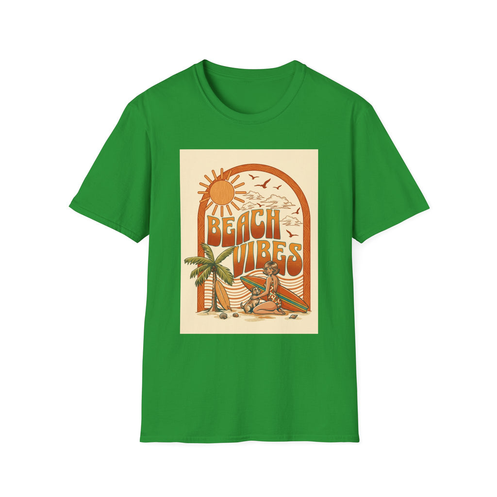Beach Vibes T-Shirt — Retro Sun & Palm Graphic Tee Printify