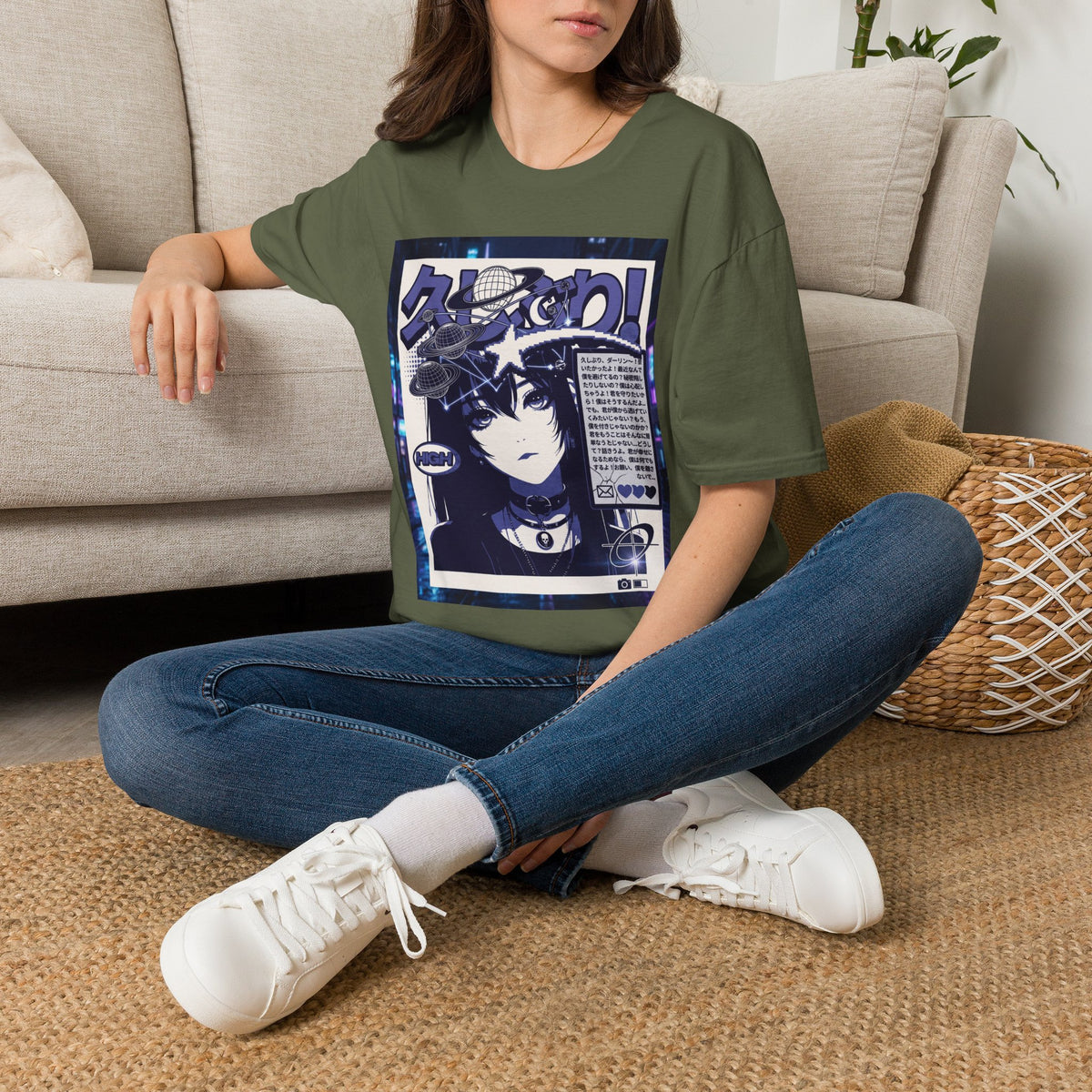 Anime Space Girl T-Shirt — Japanese Graphic Aesthetic Printify