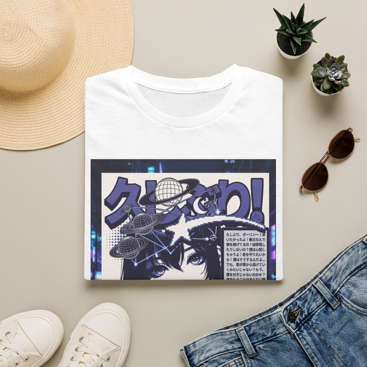 Anime Space Girl T-Shirt — Japanese Graphic Aesthetic Printify